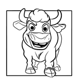 Bull coloring page